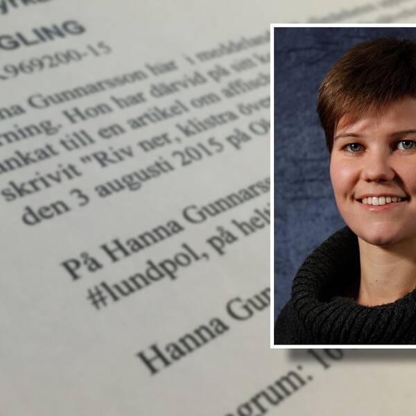 Hanna Gunnarsson (V) åtalas för uppvigling.