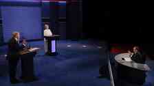 Clinton och trump i en sista debatt.