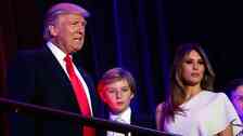 Donald Trump, sonen Barron och Melania.