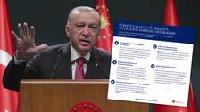 Den turkiska regeringen, ledd av president Recep Tayyip Erdogan, har publicerat en kravlista för att godkänna ett svenskt Natomedlemskap.