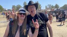 Johannes Adolfsson från Östersund och Per Ackelind från Umeå, Sweden Rocks inofficella festivalguider.