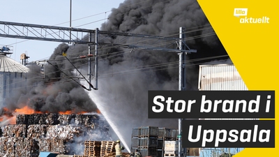Brand på returpapperscentral i Uppsala