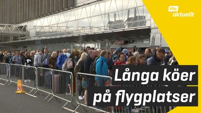 Långa köer för de som ska flyga