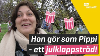 Hon gör som Pippi - ett julklappsträd!