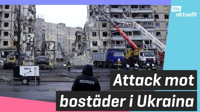 Rysk attack mot bostäder i Ukraina