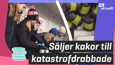 Säljer kakor till katastrofdrabbade