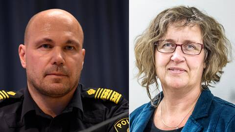 Ulf Johansson, regionpolischef Stockholm och Anna Lindenfors, generalsekreterare Amnesty i Sverige.