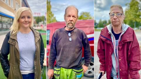 Tredelad bild. Porträtt av Magdalena Barsk på en gågata. Karl-Gunnar Bäckman i varselkläder framför en bil. Kristina Mårtensson ser allvarligt in i kameran.