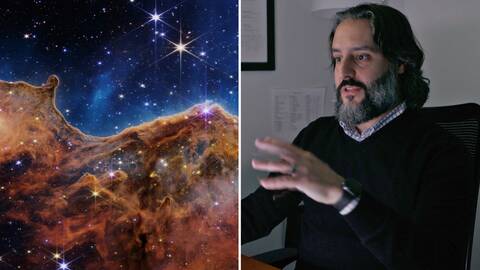 Joseph Depasquale som är bildbehandlare på Space Telescope Science Institute visar hur han färglägger bilder från James Webb-teleskopet