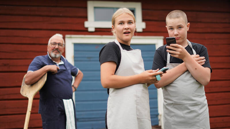Henry Huuva, Josefin och Edwin.
