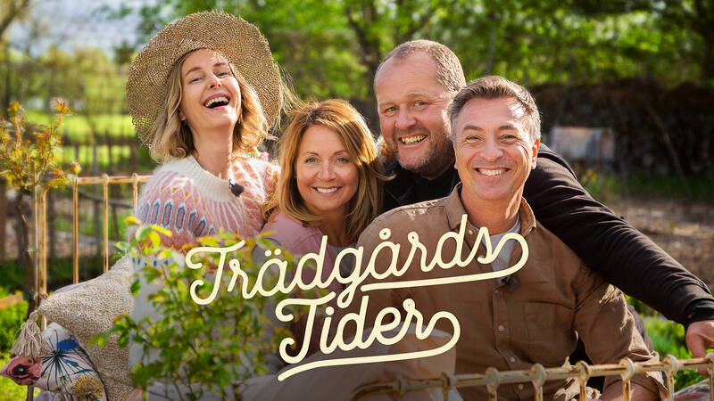 Malin Persson, Pernilla Månsson Colt, John Taylor och Tareq Taylor i Trädgårdstider.