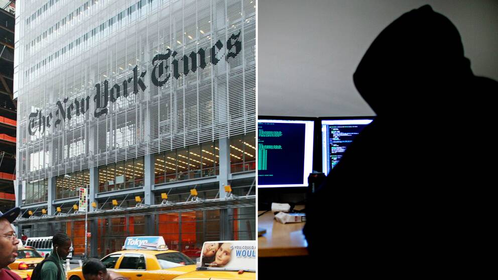 new york times byggnad och en hacker