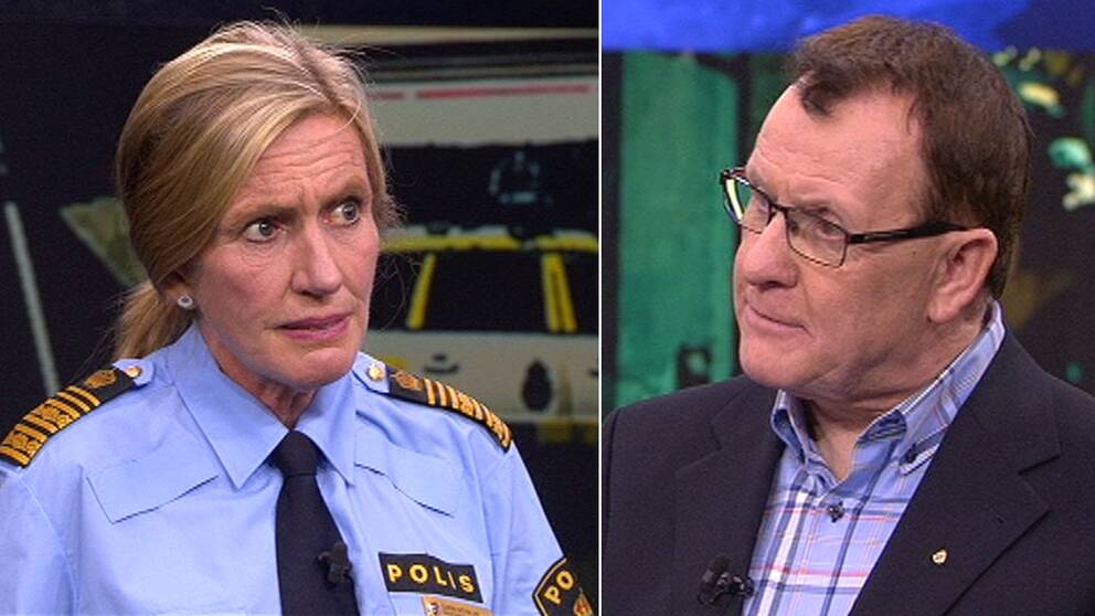 Uppsalapolisens presstalesperson Christer Nordström och Carin Götblad, regionpolischef för region Mitt.