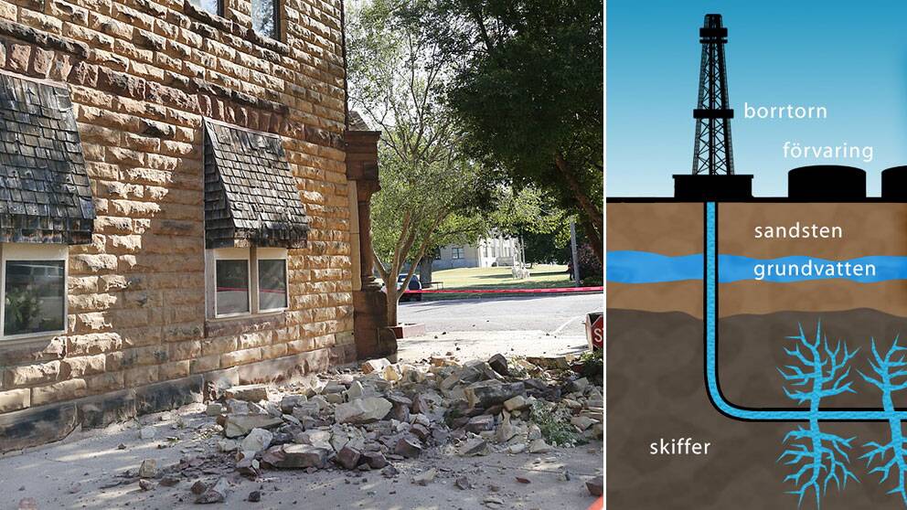 Skalvet i Oklahoma orsakade skador på fasader i orten Pawnee