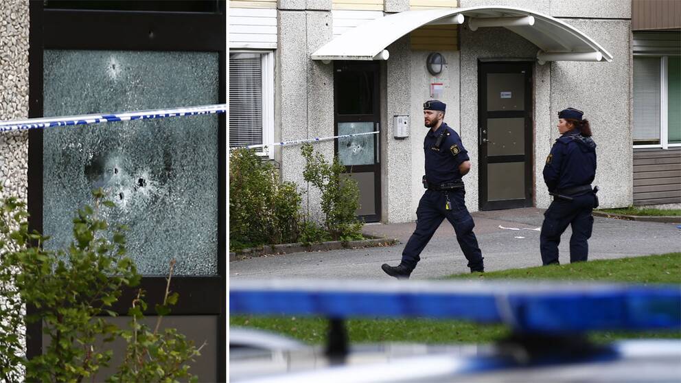 Bilder från brottsplatsen.