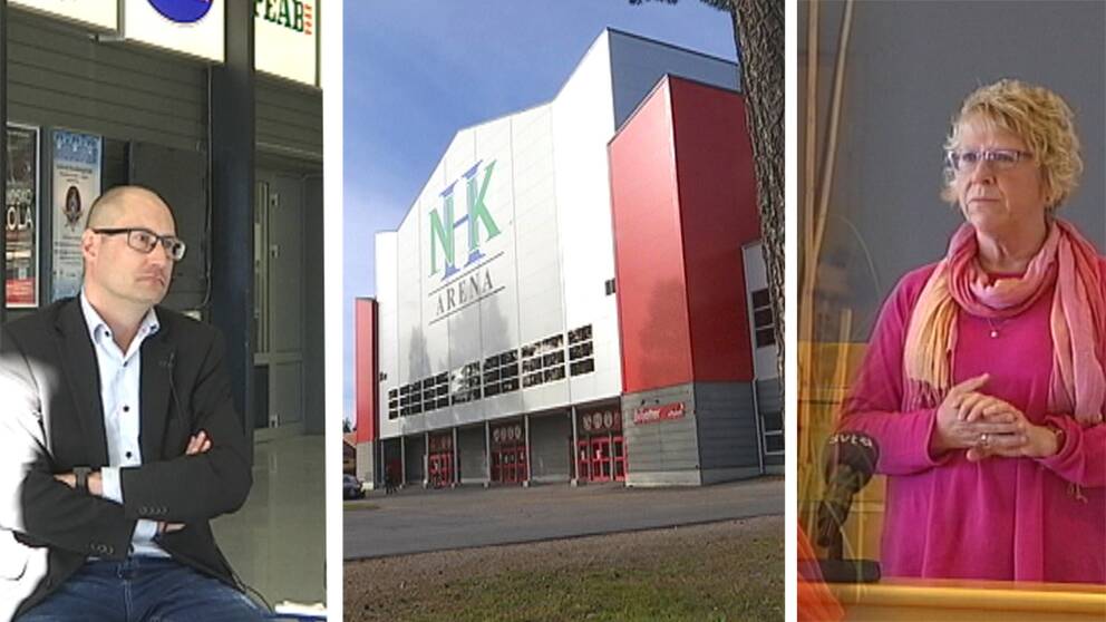 Tre bilder i en: Magnus Sjödin, NHK arena Timrå, Ewa Lindstrand.
