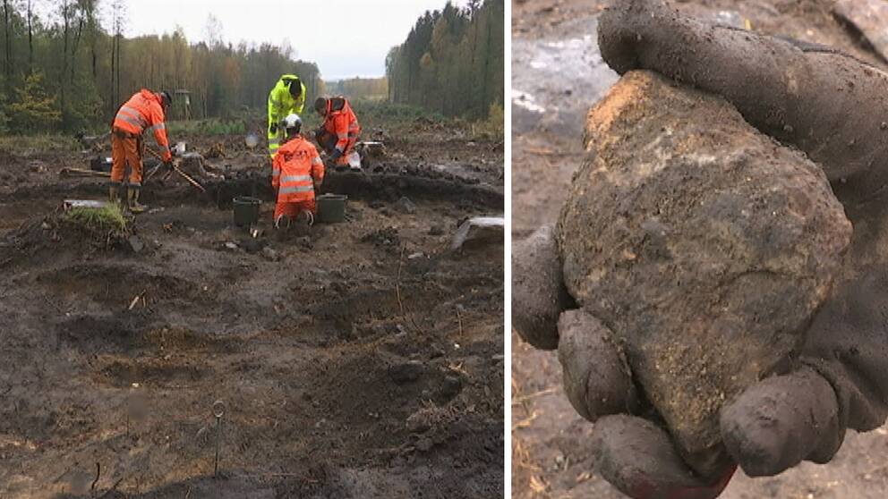 Här gräver arkeologerna fram fynd från järnåldern