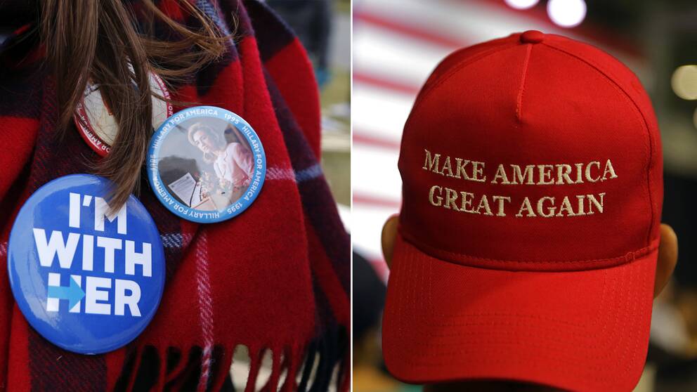 Anhängare till Clinton respektive Trump