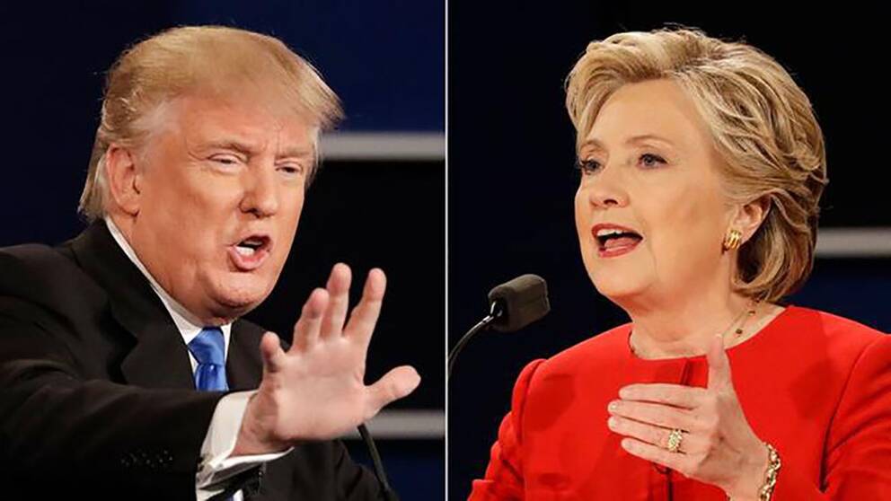 Clinton och Trump i uppretad debatt  