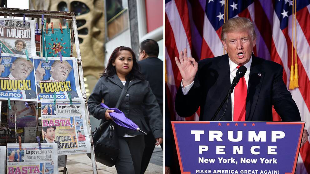 Mexikanska tidningar med Donald Trump på framsidan.