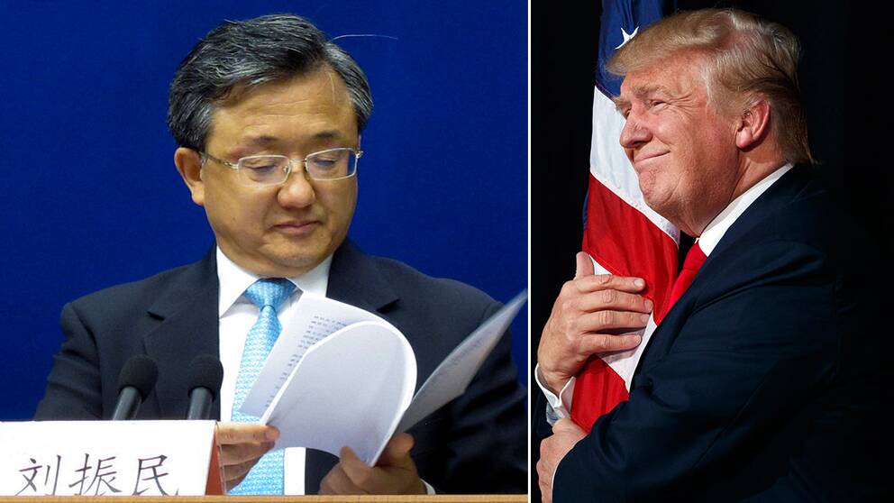 Kinas vice utrikesminister Liu Zhenmin och Donald Trump