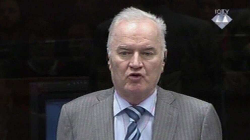 Ratko Mladic i FN-domstolen 2014.
