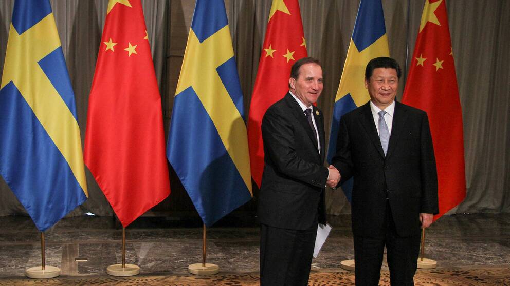 Stefan Löfven och Xi Jinping.