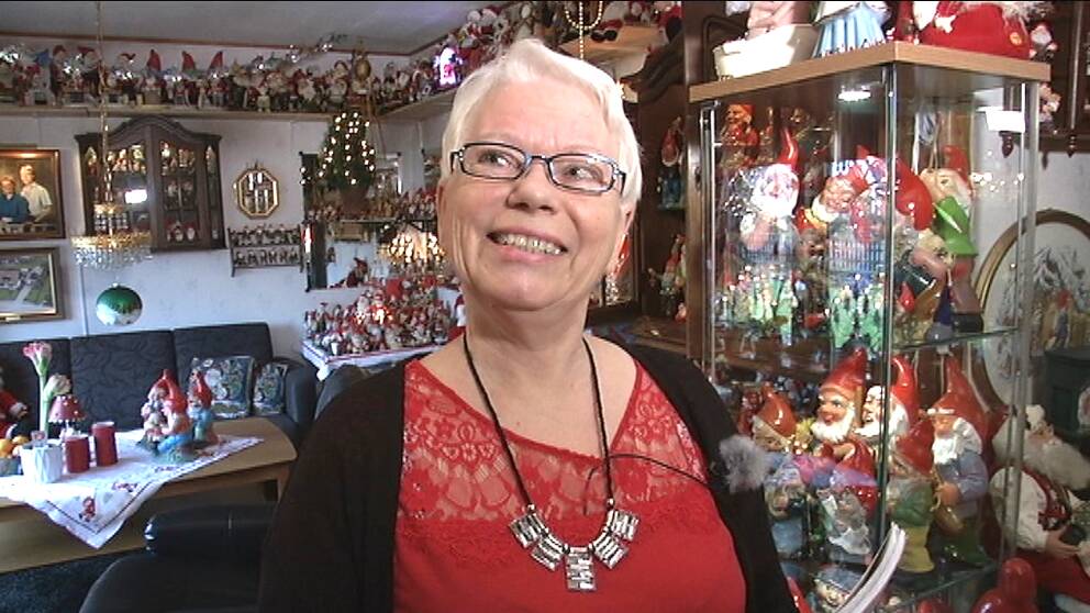 Siv Hansson samlar på tomtar.