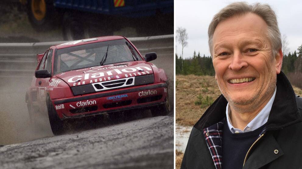 Hans Karlsson, ordförande i Ljungby Motorklubb och arkivbild från en rallycrosstävling