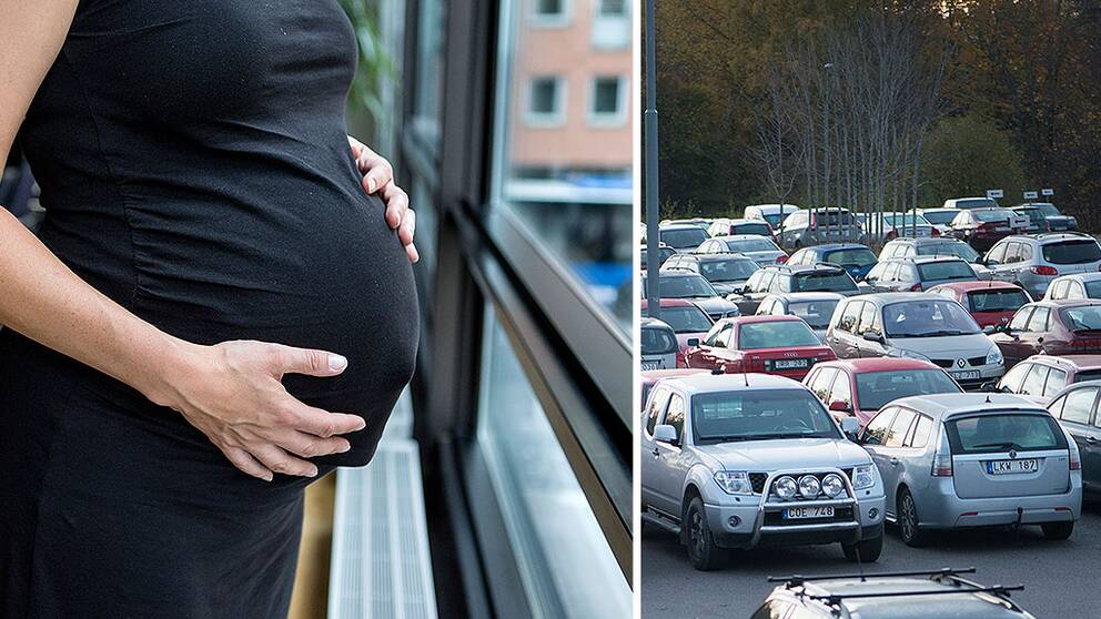 Gravid kvinna, bilparkering