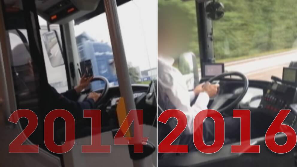 2014 ertappades en bussförare med att titta på film under färden. Så sent som i höstas filmade en passagerare hur en annan förare skickade sms från mobiltelefonen samtidigt som han körde.