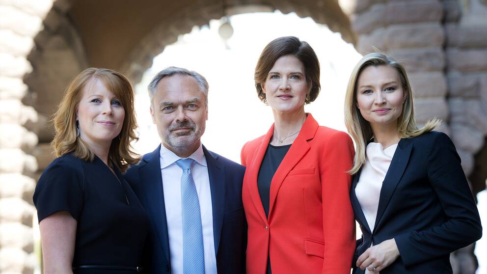 Alliansens partiledare. Annie Lööf (C), Jan Björklund (L), Anna Kinberg Batra (M), Ebba Busch Thor (KD).