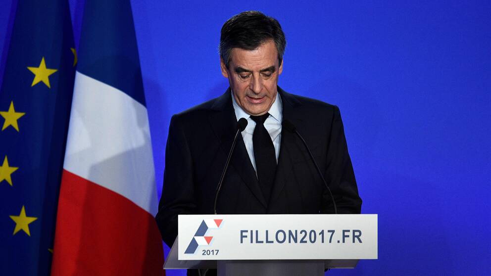 François Fillon under presskonferensen.