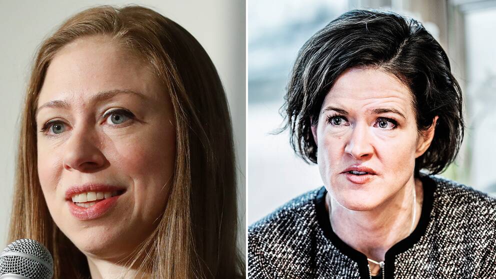 Chelsea Clinton och moderatledaren Anna Kinberg Batra.