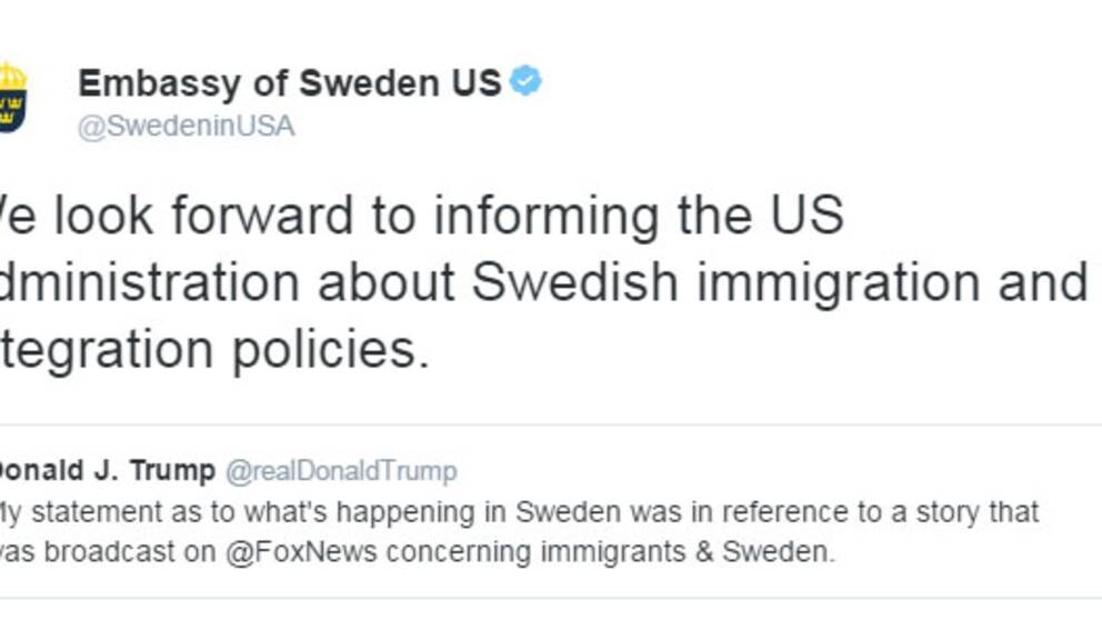 Svenska ambassadens svar i natt.