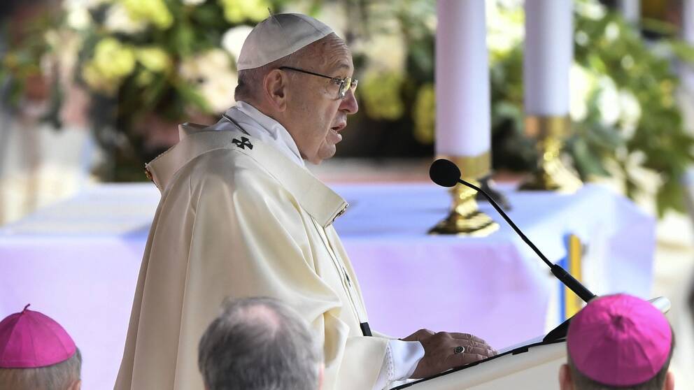 Påve Franciskus under besöket i Sverige 2016.
