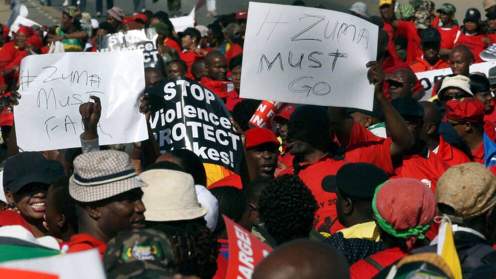 Protester mot president Jacob Zuma