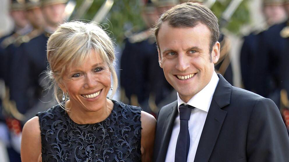 Brigitte Macron och Emmanuel Macron (Arkivfoto juni 2015)