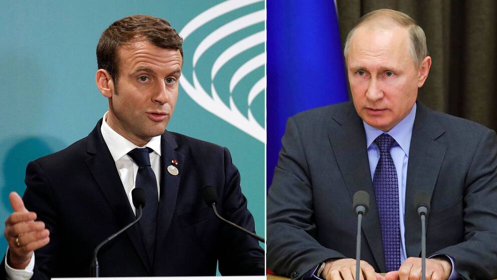 Emmanuel Macron och Vladimir Putin