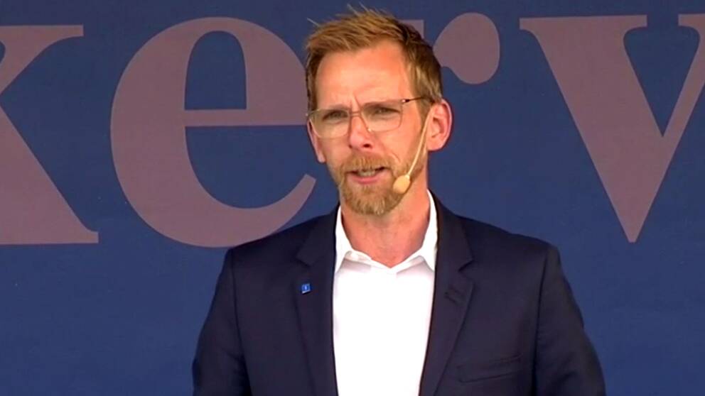Jacob Forssmed (KD) talar på politikerveckan i Järva