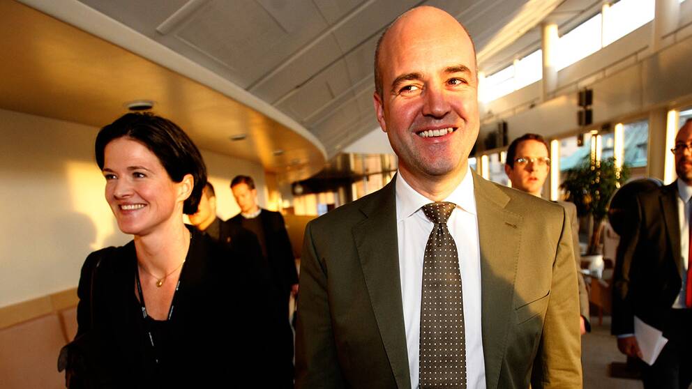 Anna Kinberg Batra med Moderaternas dåvarande partiledare Fredrik Reinfeldt.