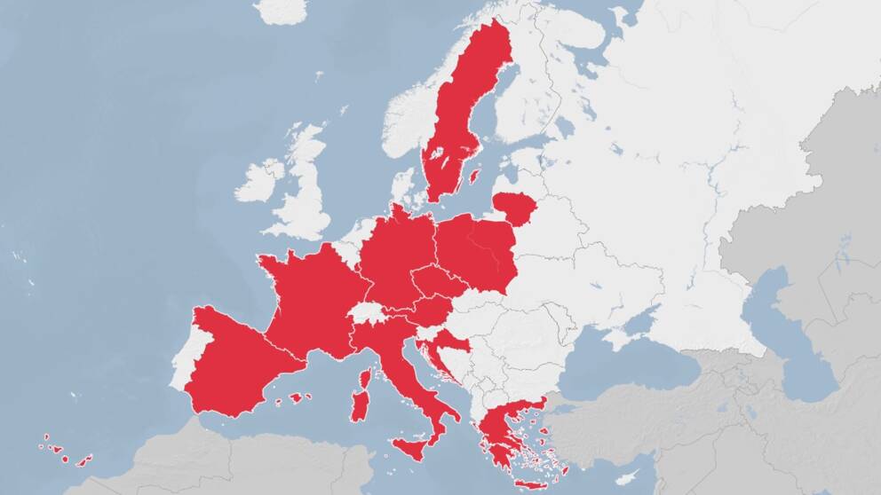 De markerade länderna har enligt BBC rapporterat om endoskopstölder de senaste fyra åren.