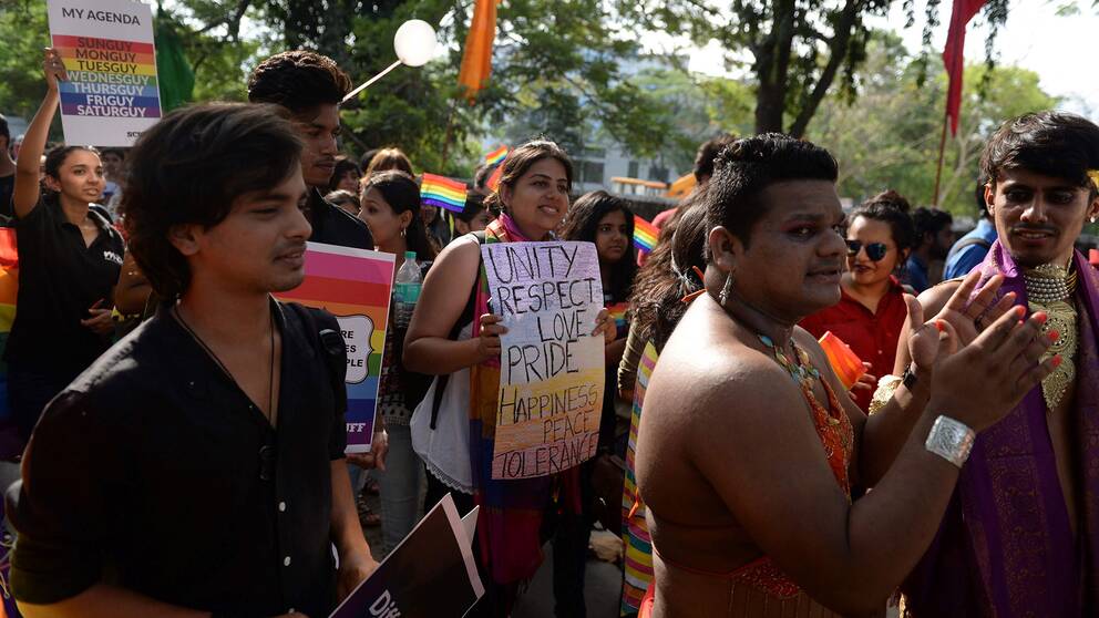 De indiska Pride-firarna demonstrerade för ett slut på diskriminering av hbtq-personer i landet.