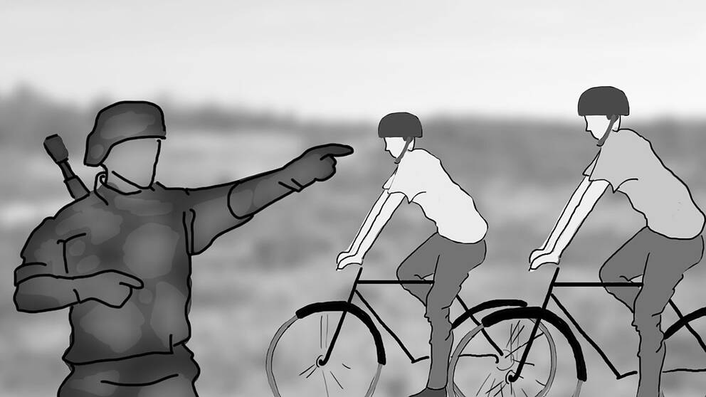 Cyklister på skjutfält