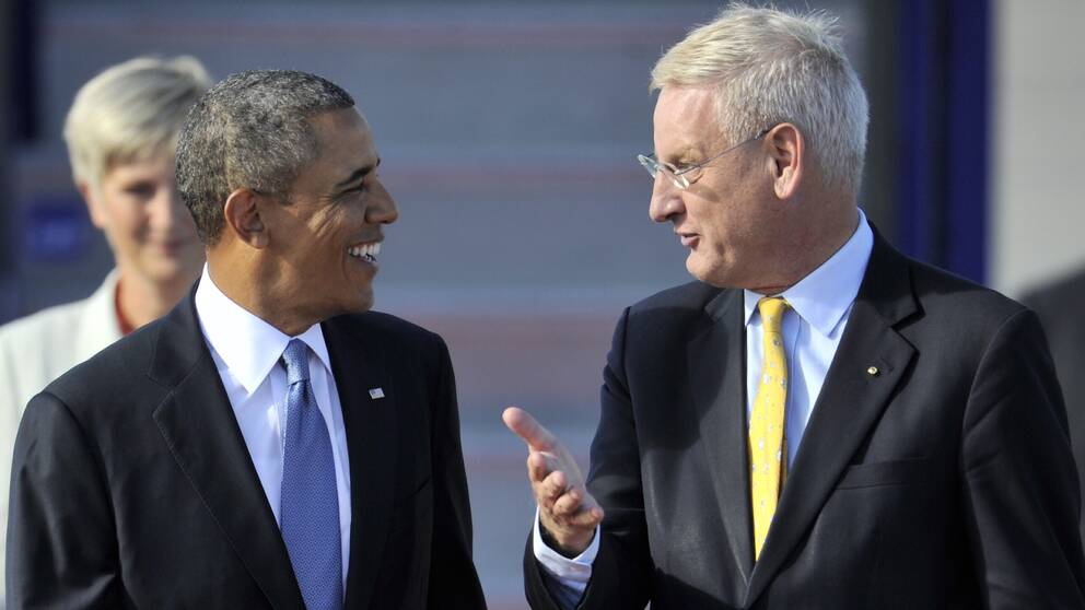 Barack Obama och Carl Bildt.