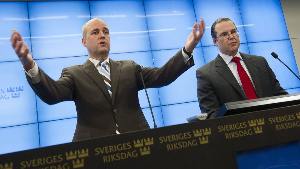 Fredrik Reinfeldt och Anders Borg. 