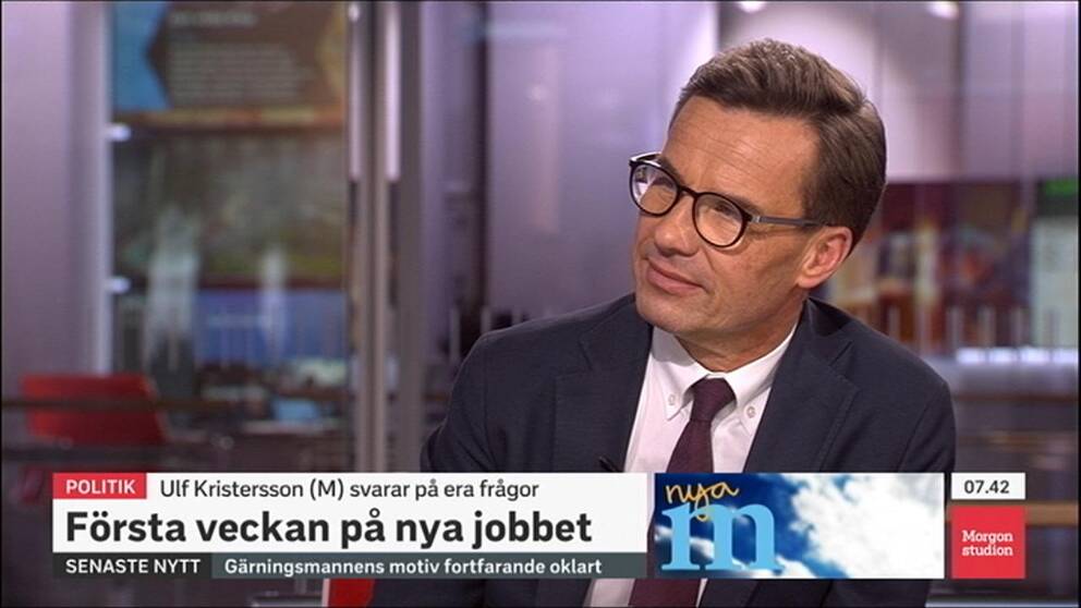 Ulf Kristersson i SVT:s Morgonstudion