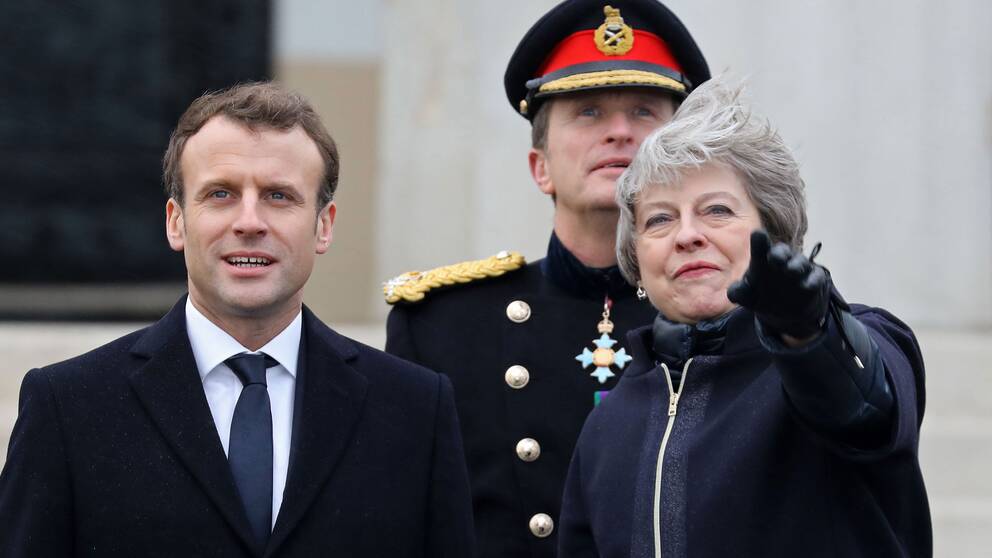 Emmanuel Macron och Theresa May