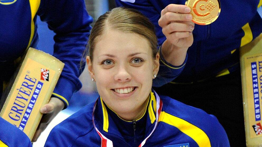 Curlinglandslagets Maria Wennerström.