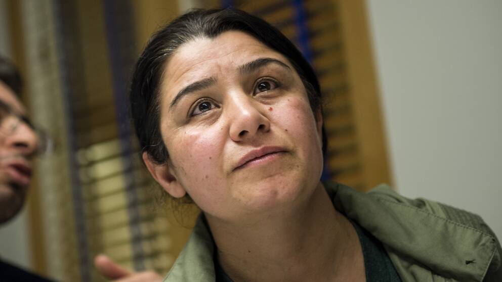 Nasrin Abdullah, befälhavare för den kurdiska styrkan YPJ i norra Syrien, vid ett tidigare besök i Sverige.